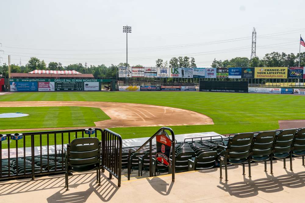 The Southern Maryland Blue Crabs baseball home center field shot from the stands.