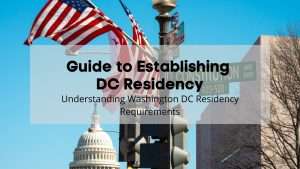 American flag flying with the Capitol Building in the background